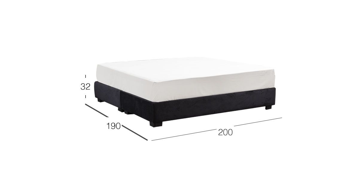 Base De Cama King Size Megan Negra