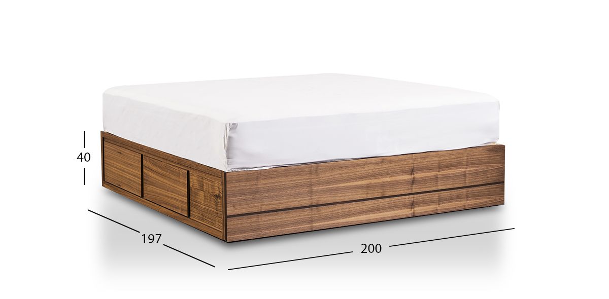 Base De Cama con Cajones King Size Kala Nogal