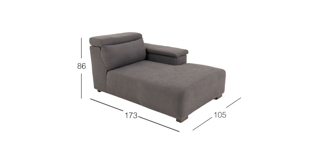 Sillón Largo Cloe CL Gris