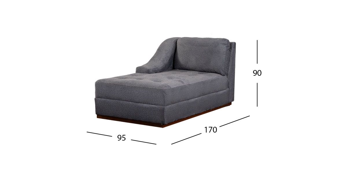 Sillón Largo Brazo Izquierdo Tifany Plus Gris Smoke