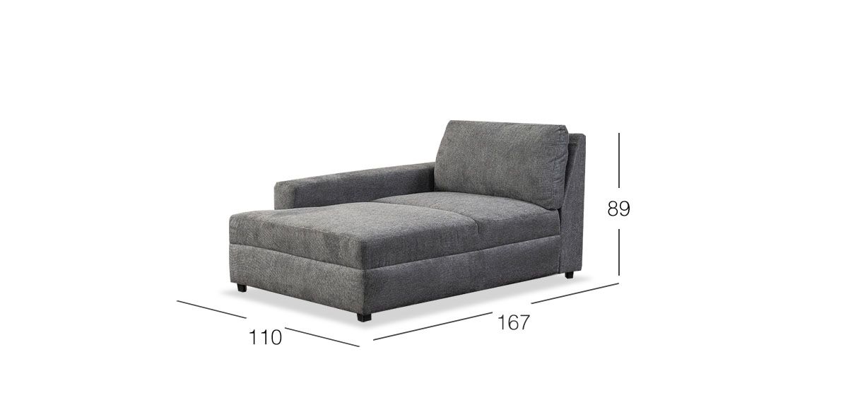 Sillón Largo Elite II Gris Charcoal