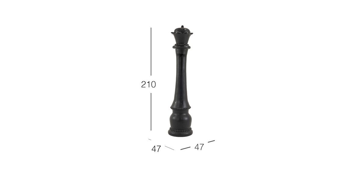 Escultura Reina Ajedrez Negro