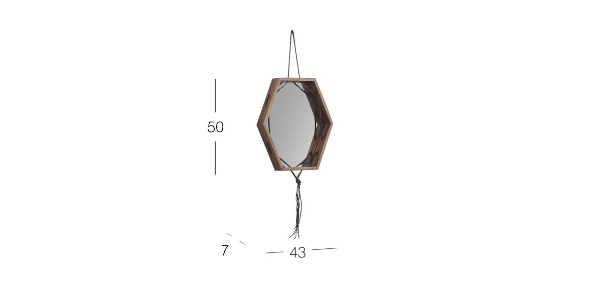 Espejo Decorativo Nakai Tríptico Parota 