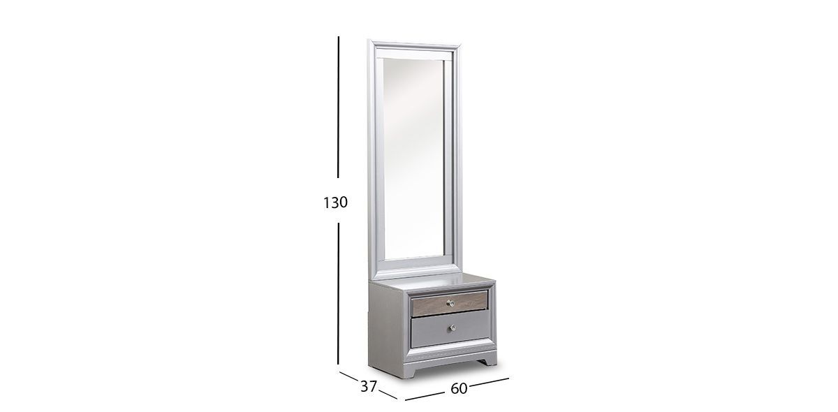 Espejo Vertical con Cajón Perla Plus Gris