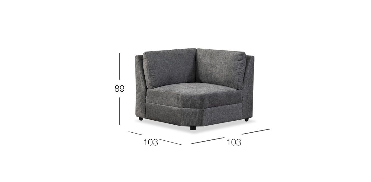 Sillón Esquinero Elite II Gris Charcoal 