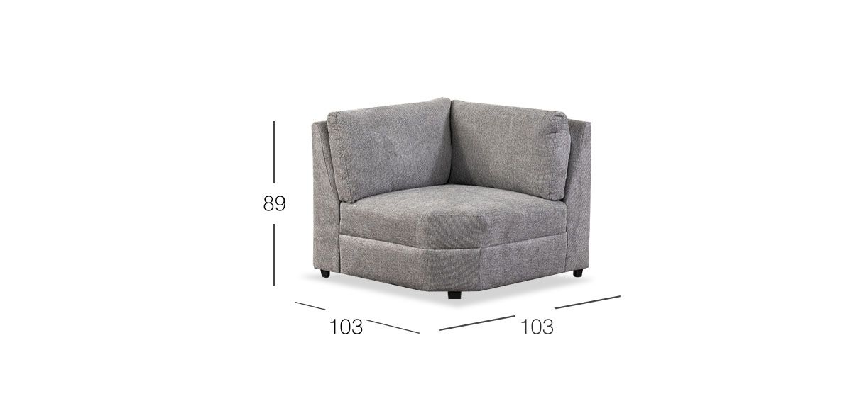 Sillón Esquinero Elite II Gris Claro