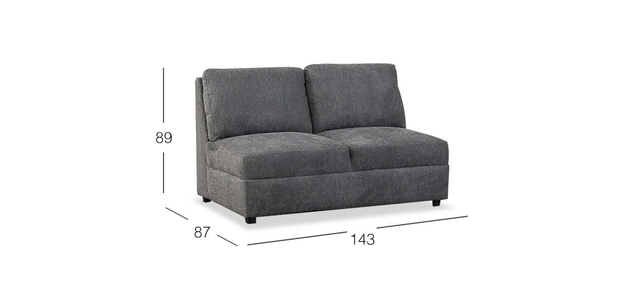 Sofá 2 Plazas Elite II Gris Charcoal 