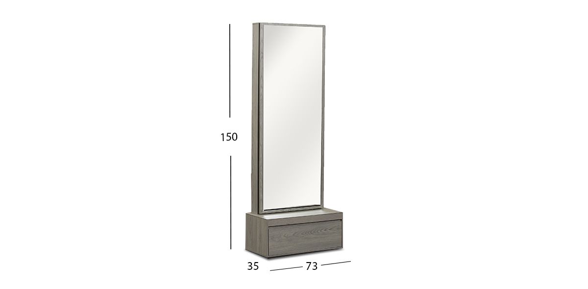 Espejo Vertical con Cajón Marbella Gris