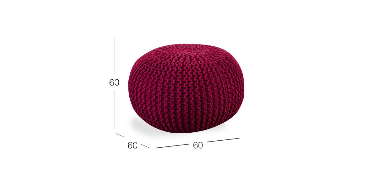 Puff Balboa Rojo 60 x 60 cm
