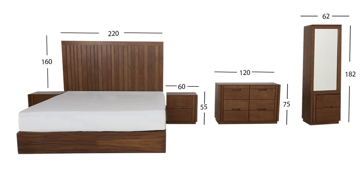 Recámara King Size Antara Café 5 Piezas