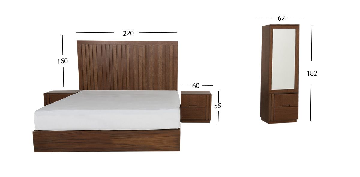 Recámara King Size Antara Café 4 Piezas