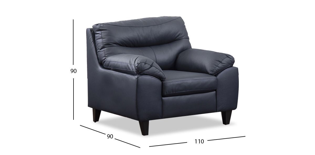 Sillón Piel Match Bolton Azul