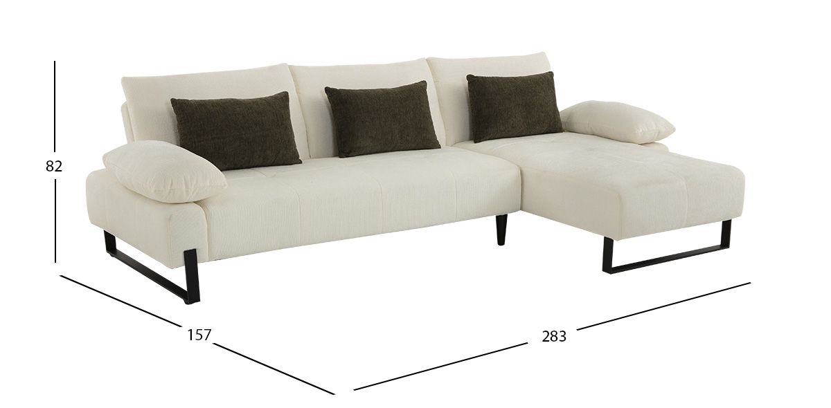 Sala En L Derecha Con Respaldo Abatible Regine Beige