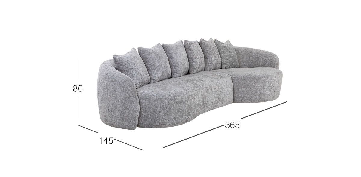 Sala En L Derecha Charlotte Gris