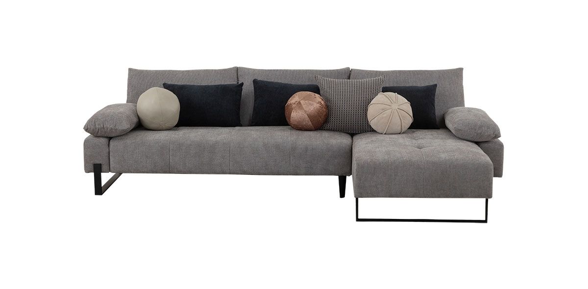 Sala En L Derecha Con Respaldo Abatible Regine Gris
