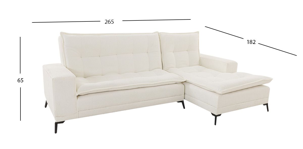 Sala En L Con Respaldo Abatible Derecha Jennifer Beige