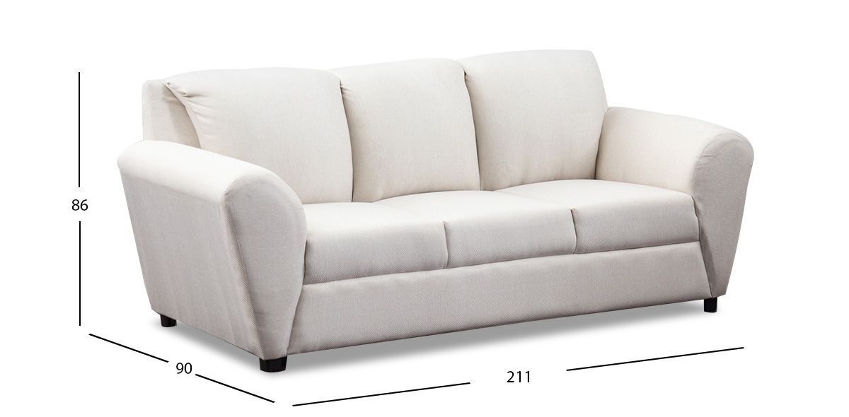 Sofá 3 Plazas Mia Beige