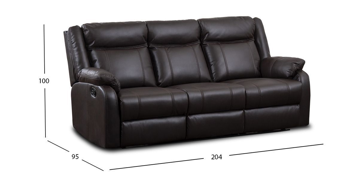 Sofá 3 Plazas Reclinable Wagner Choco