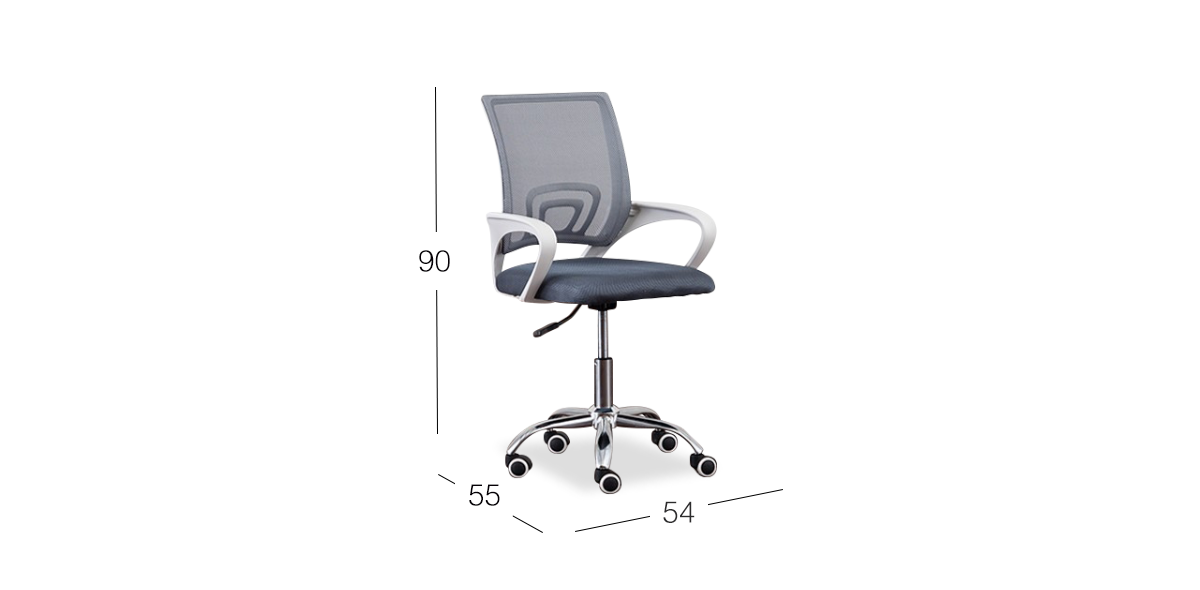 Silla De Oficina Scott New Gray/White