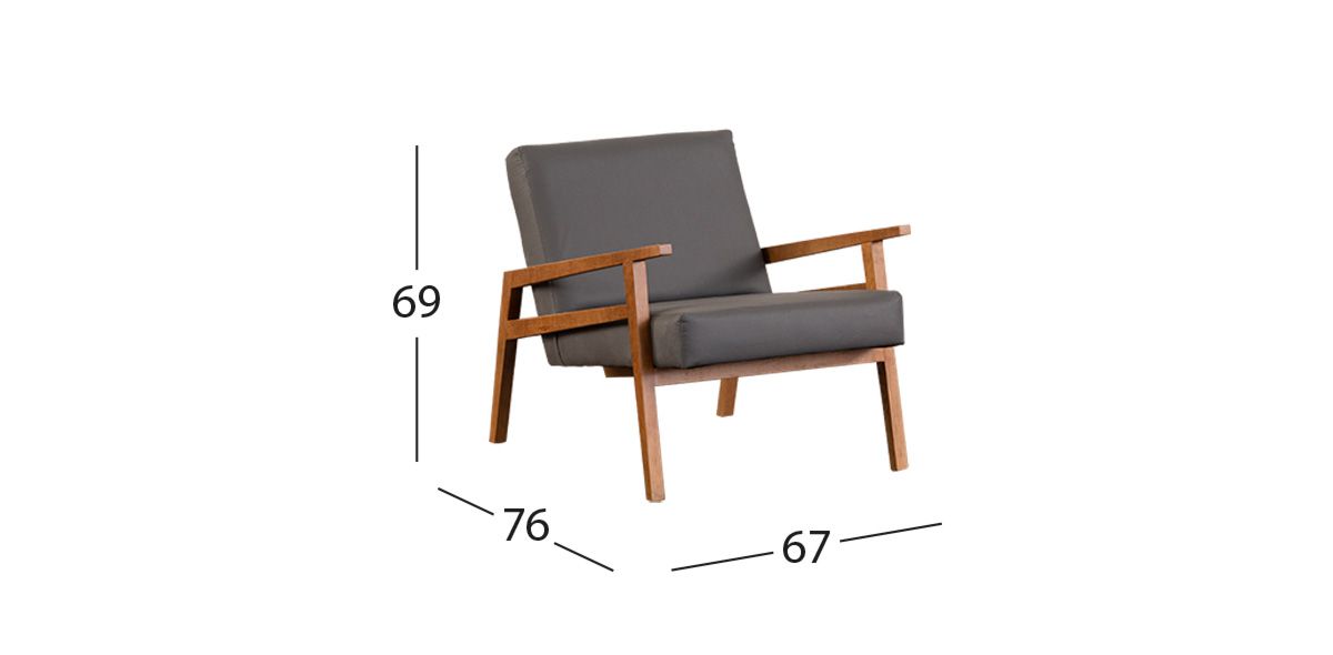 Sillón Ocasional Briton PU Gris