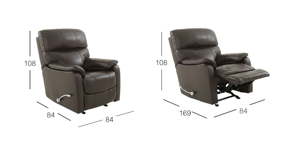 Sillón Piel Con Reclinable Y Mecedora Otimo Café