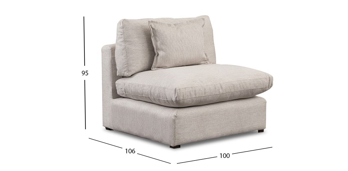 Sillón Sin Brazo Romelly Beige