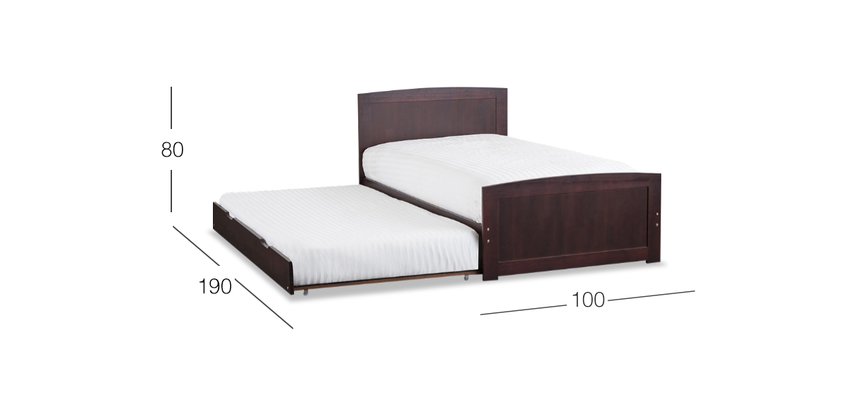 Cama Individual Con Cama Baja Tommy II Nogal