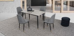 Comedor Rectangular Munich PL Gris 5 Piezas