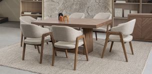 Comedor Rectangular Donna Café 7 Piezas