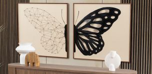 Cuadro Decorativo Al Oleo Mariposa CL Beige