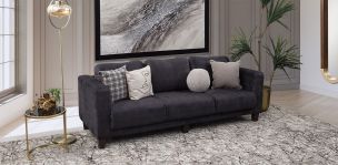 Sofá 3 Plazas Stephanie Clarity Charcoal