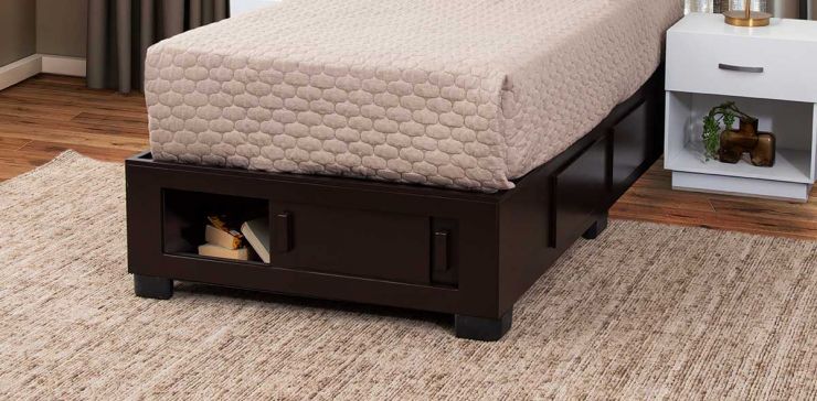Base De Cama Cajonera Individual Koren Moka
