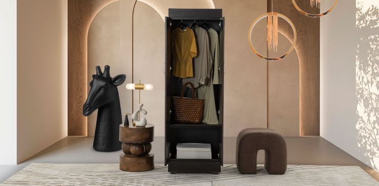 Closet 1 Entrepaños Y 1 Colgador De Ropa Manhattan Café
