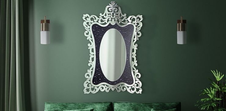 Espejo De Pared 149 X 99 Cm Plata