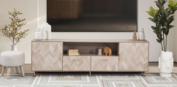 Mesa TV 240 Cm Casa Anahí Serenity Espiga Café