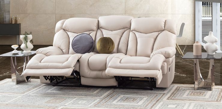 Sofá 3 Plazas Reclinable Lake Beige